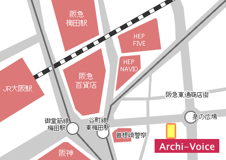 大阪梅田教室の地図