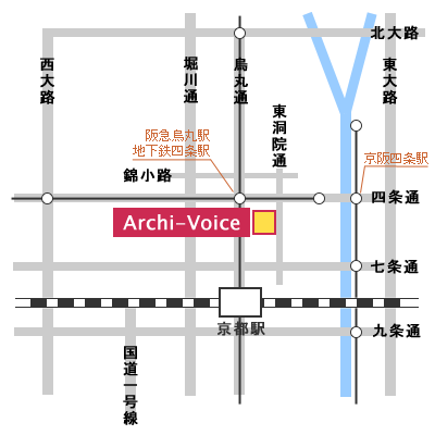京都四条烏丸教室の地図